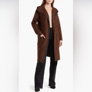 Max Studio Long Check Front Pocket Cardigan size medium